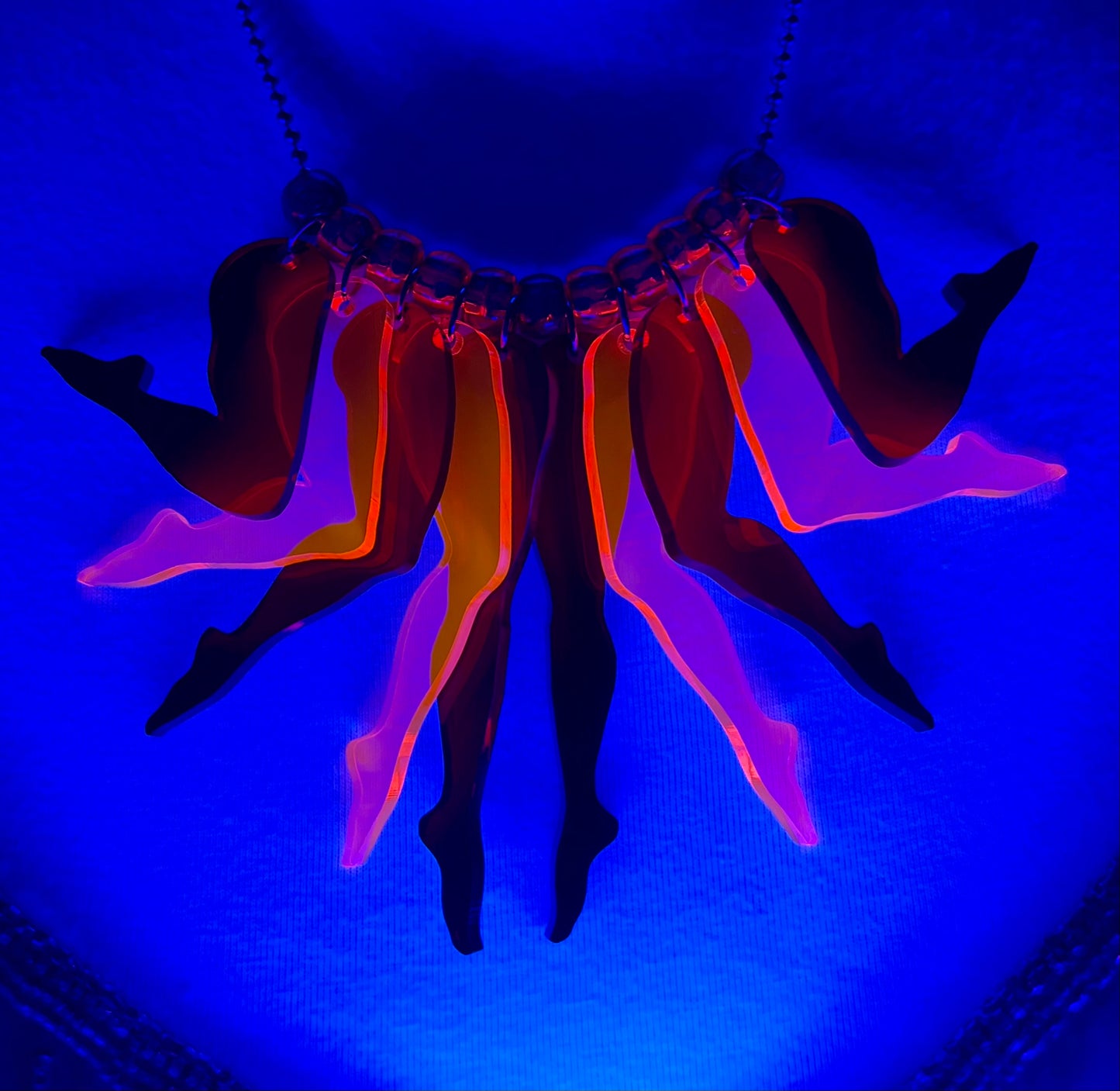 Frolic Necklace in Crimson & Neon