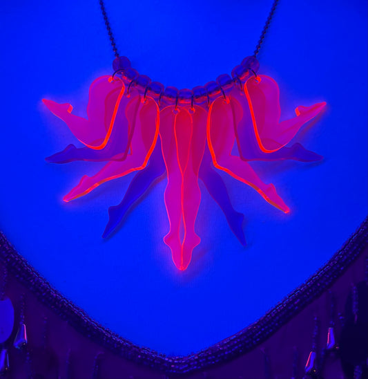 Frolic Necklace in Blush and Bashful (Neon & Pink)