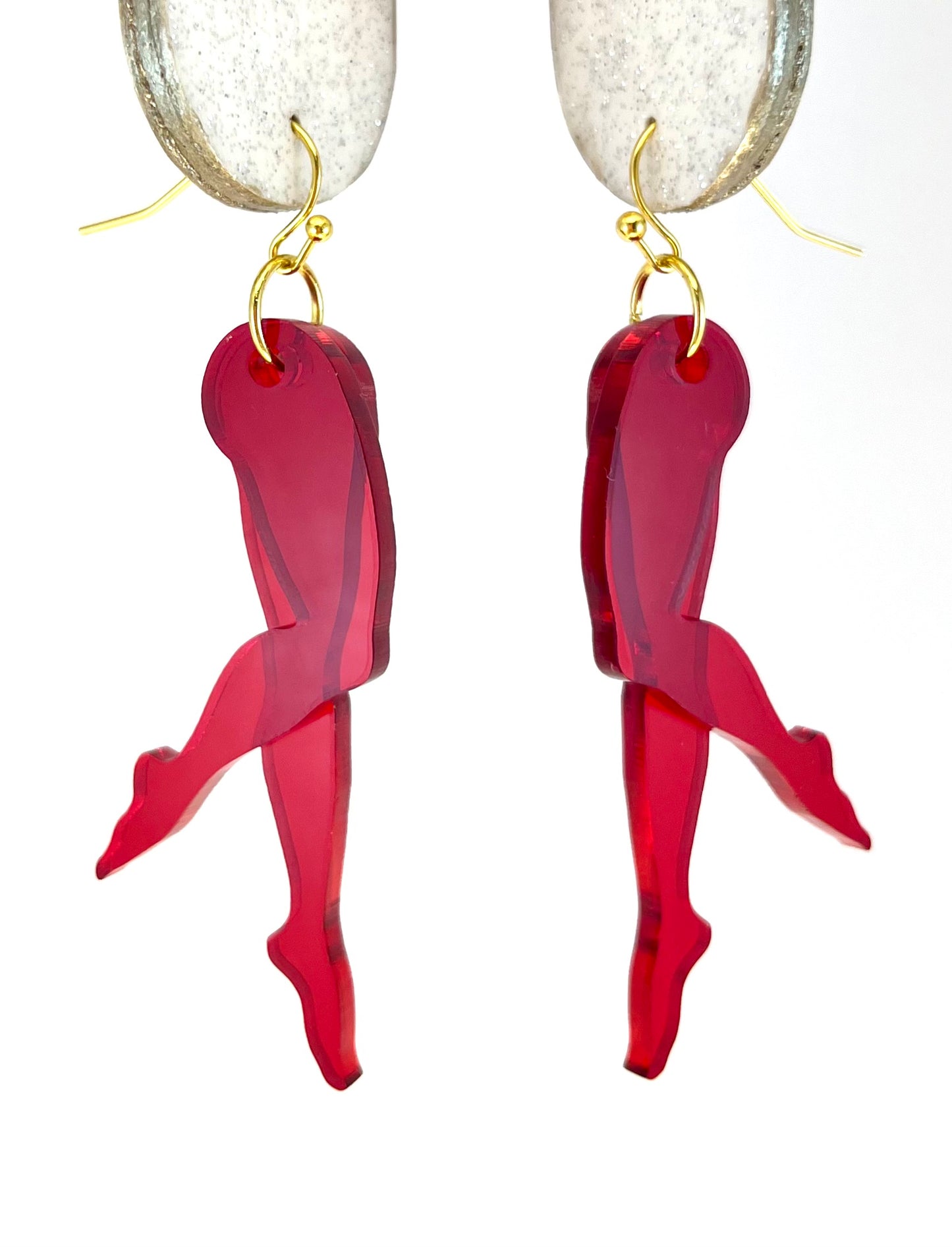 Tip Toe Earring: Red / Red
