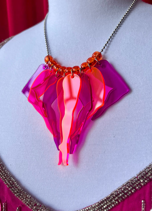 Galavant Necklace in Cheshire (Neon Pink & Violet)