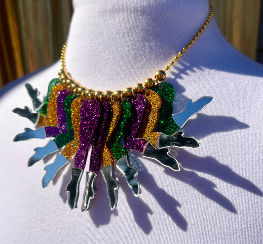 Parade Mirror Necklace in Carnival Glitter