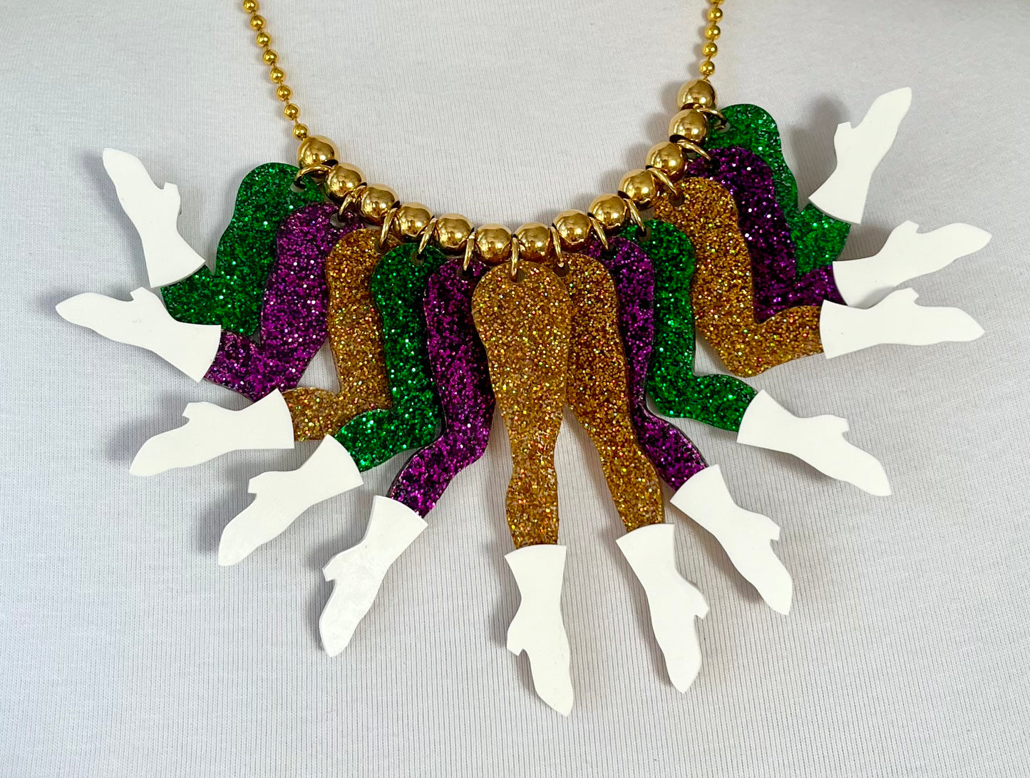 Parade Shrimp Necklace in Carnival Glitter