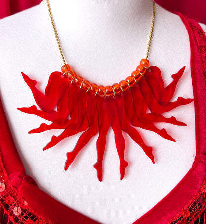 Strut Necklace (solid crimson)