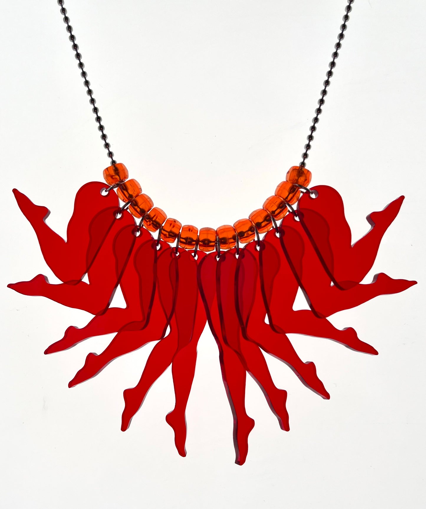Strut Necklace (solid crimson)