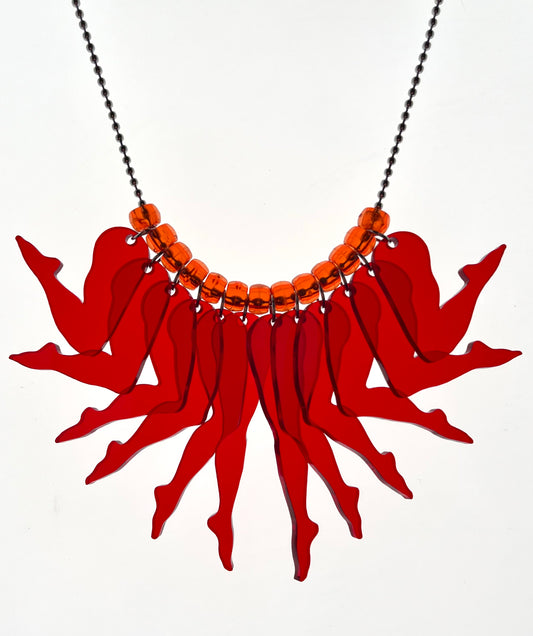 Strut Necklace (solid crimson)