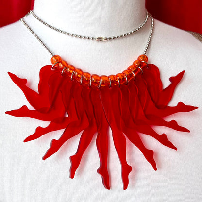 Strut Necklace (solid crimson)