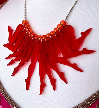 Strut Necklace (solid crimson)