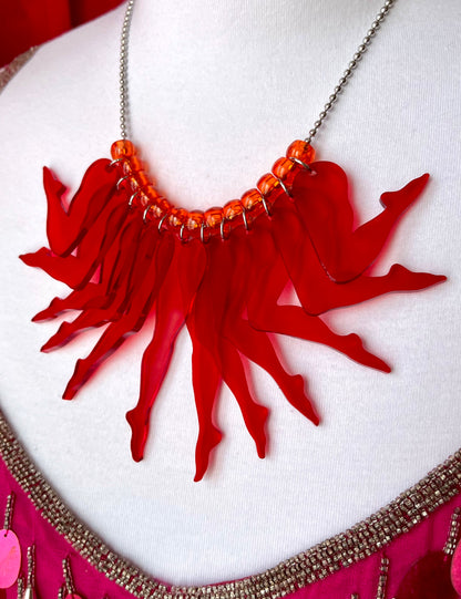 Strut Necklace (solid crimson)