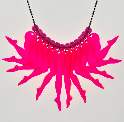 Strut Necklace (solid neon pink)