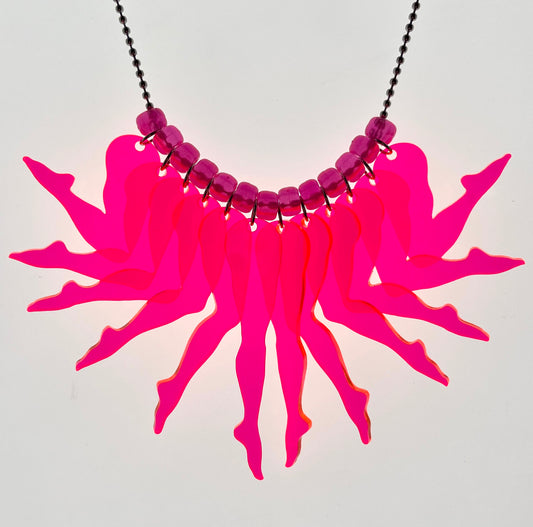 Strut Necklace (solid neon pink)
