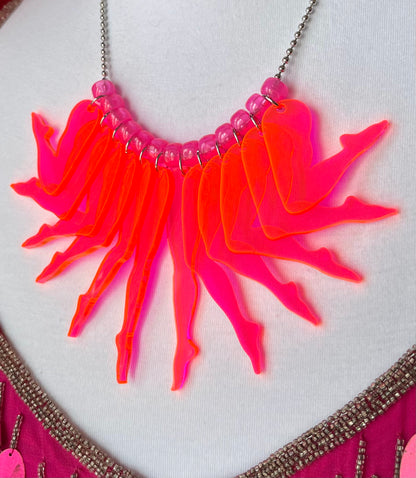 Strut Necklace (solid neon pink)