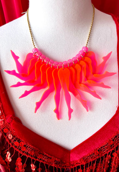 Strut Necklace (solid neon pink)