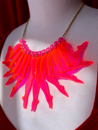 Strut Necklace (solid neon pink)