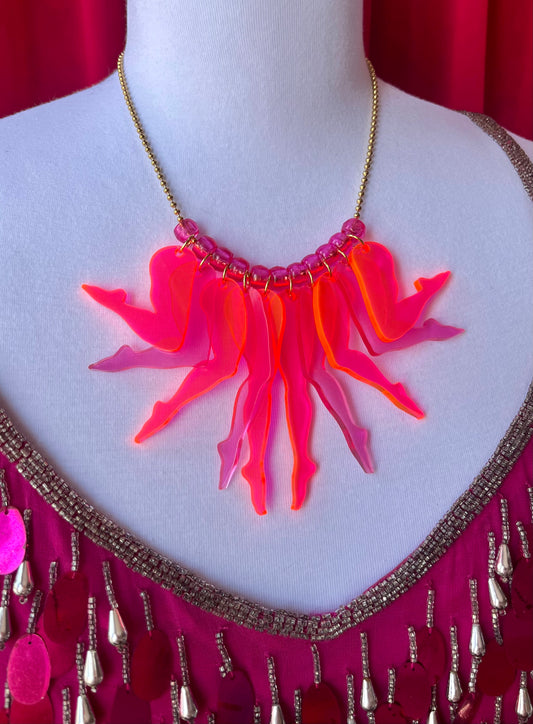 Frolic Necklace in Blush and Bashful (Neon & Pink)
