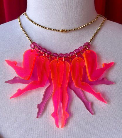Frolic Necklace in Blush and Bashful (Neon & Pink)