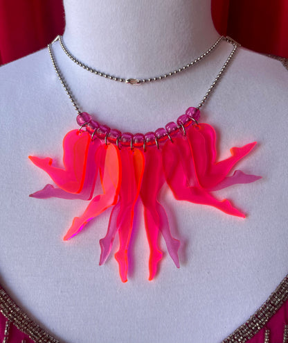 Frolic Necklace in Blush and Bashful (Neon & Pink)