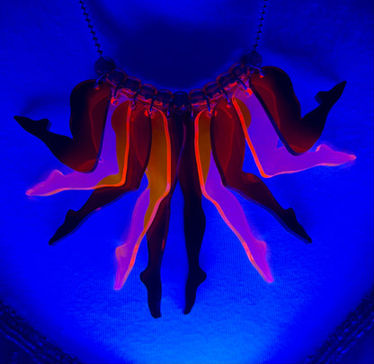 Frolic Necklace in Crimson & Neon