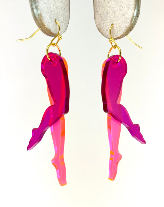 Tip Toe Earring: Neon / purple