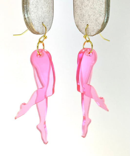 Tip Toe Earring: Pink / Pink