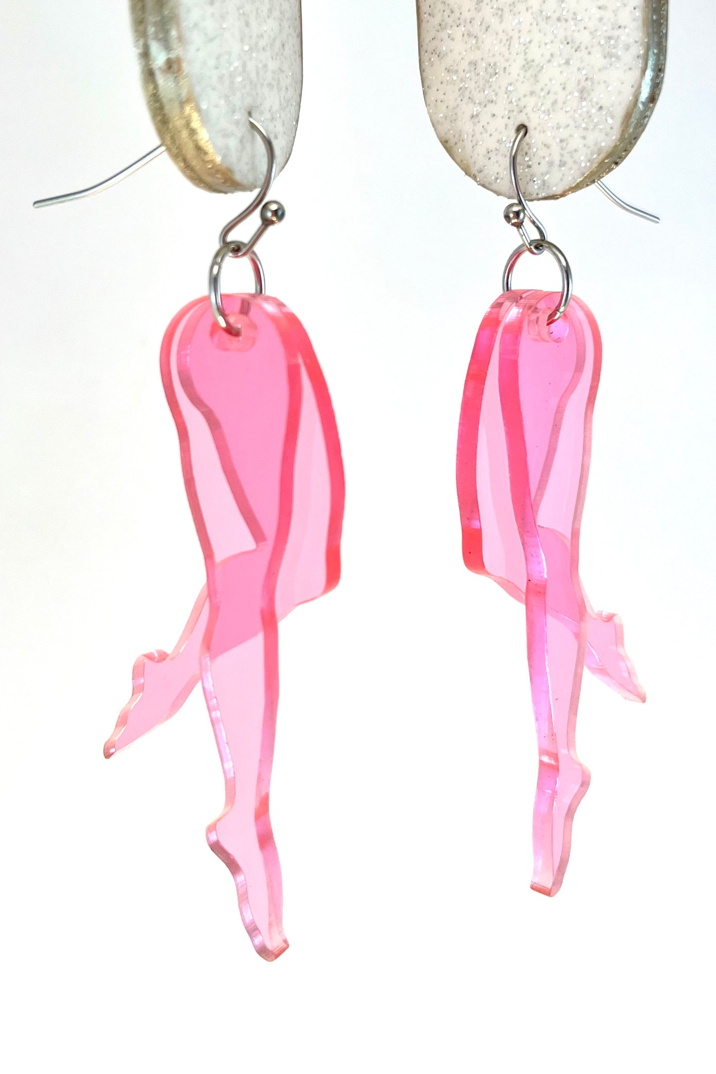 Tip Toe Earring: Pink / Pink
