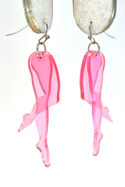 Tip Toe Earring: Pink / Pink