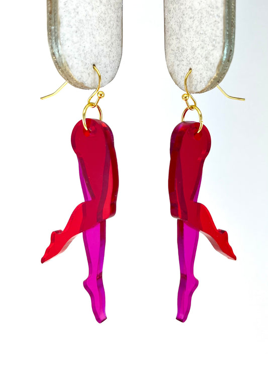 Tip Toe Earring: Violet / Red