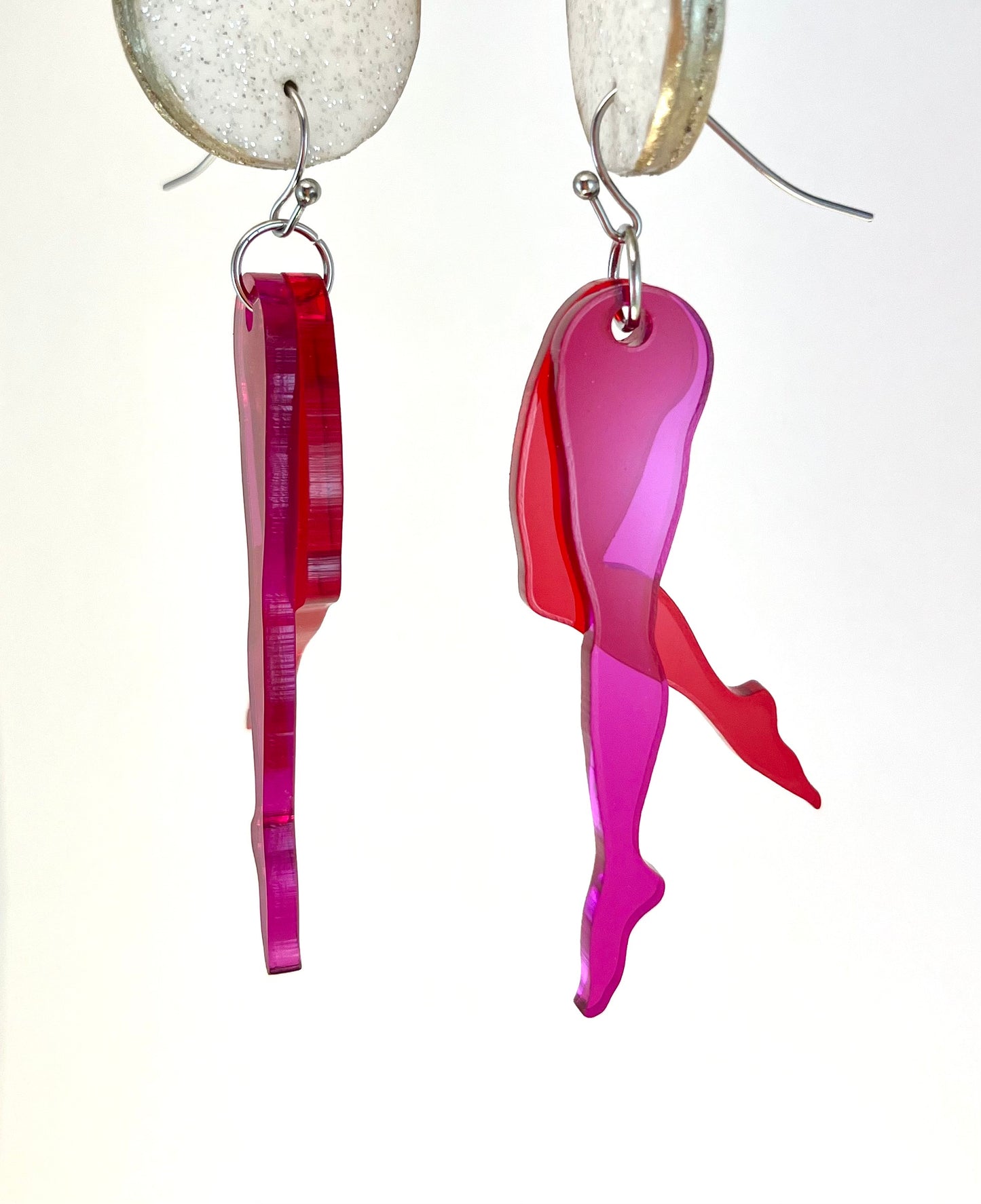 Tip Toe Earring: Violet / Red