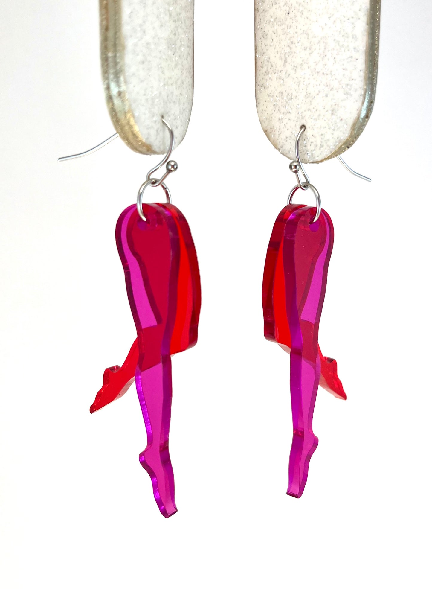 Tip Toe Earring: Violet / Red