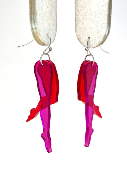 Tip Toe Earring: Violet / Red