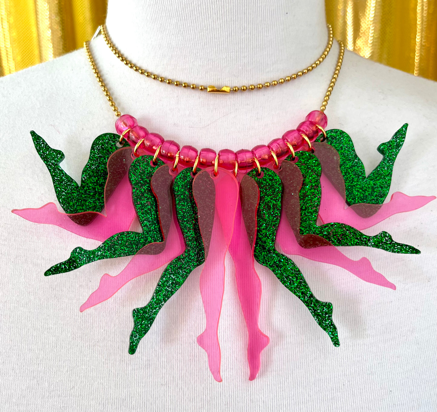 Strut Necklace (Wicked Pink & Green)
