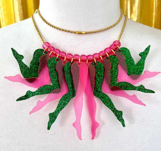 Strut Necklace (Wicked Pink & Green)