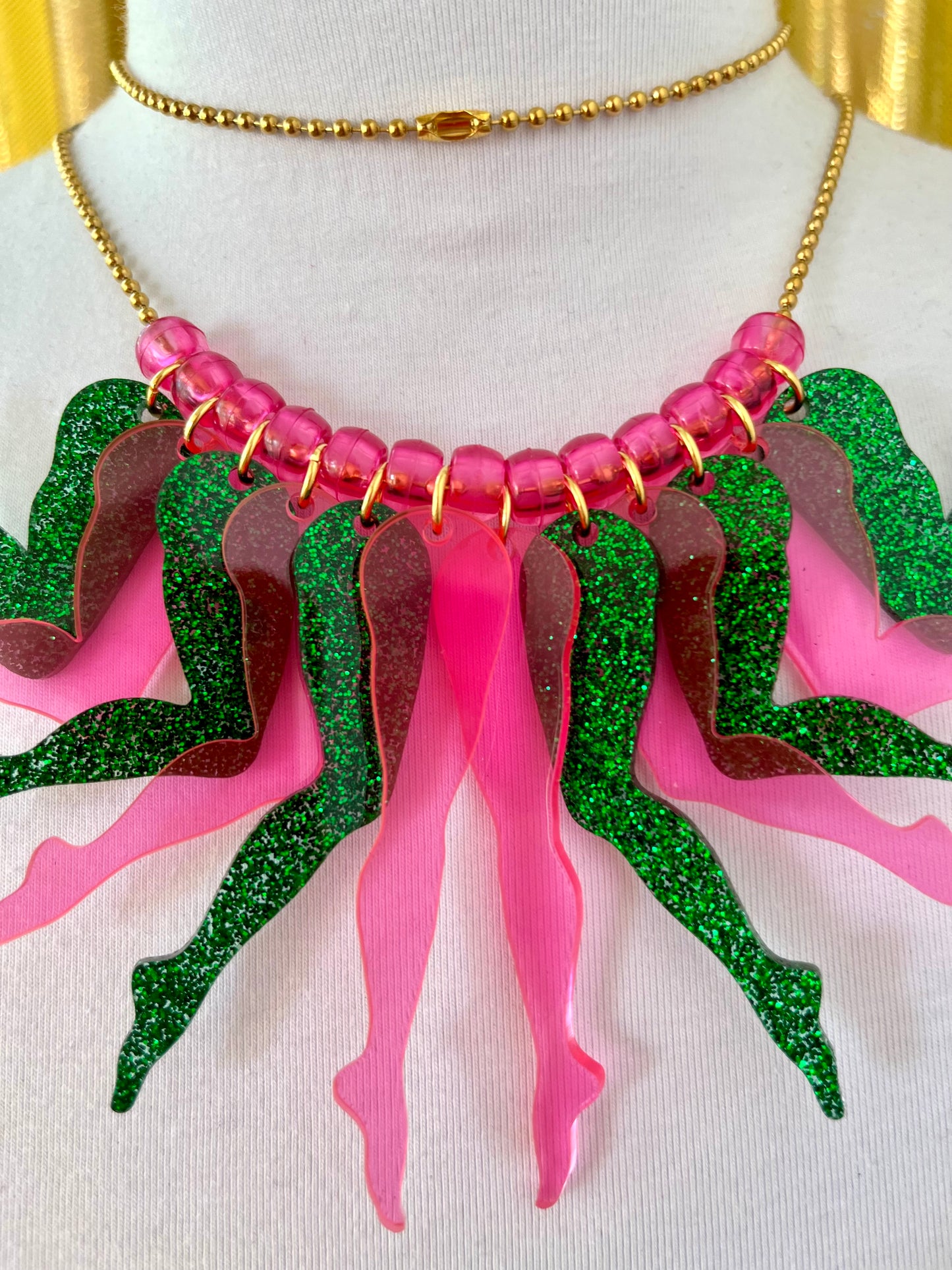 Strut Necklace (Wicked Pink & Green)