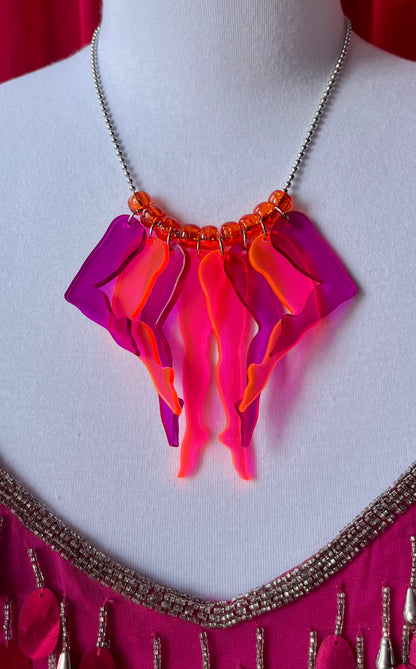 Galavant Necklace in Cheshire (Neon Pink & Violet)