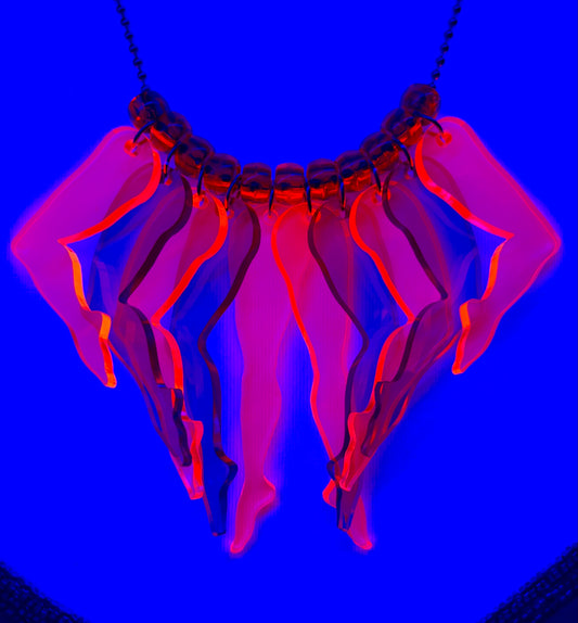 Sashay Necklace in Cheshire (Neon Pink & Violet)