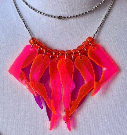 Sashay Necklace in Cheshire (Neon Pink & Violet)