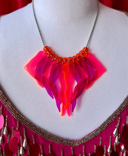Sashay Necklace in Cheshire (Neon Pink & Violet)