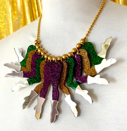 Parade Mirror Necklace in Carnival Glitter