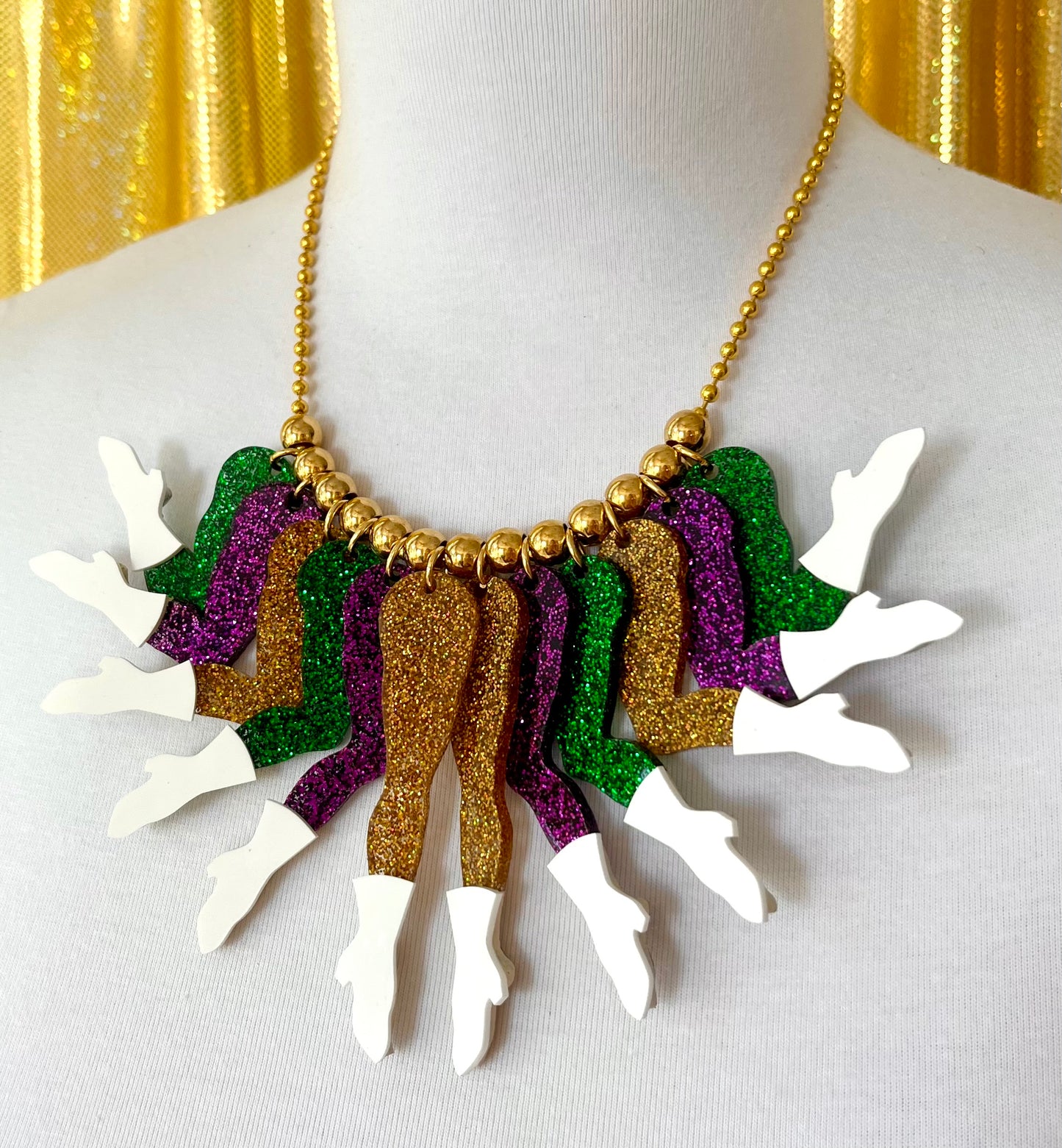 Parade Shrimp Necklace in Carnival Glitter