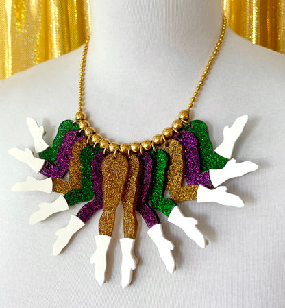 Parade Shrimp Necklace in Carnival Glitter