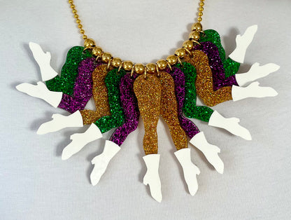 Parade Shrimp Necklace in Carnival Glitter