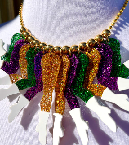 Parade Shrimp Necklace in Carnival Glitter
