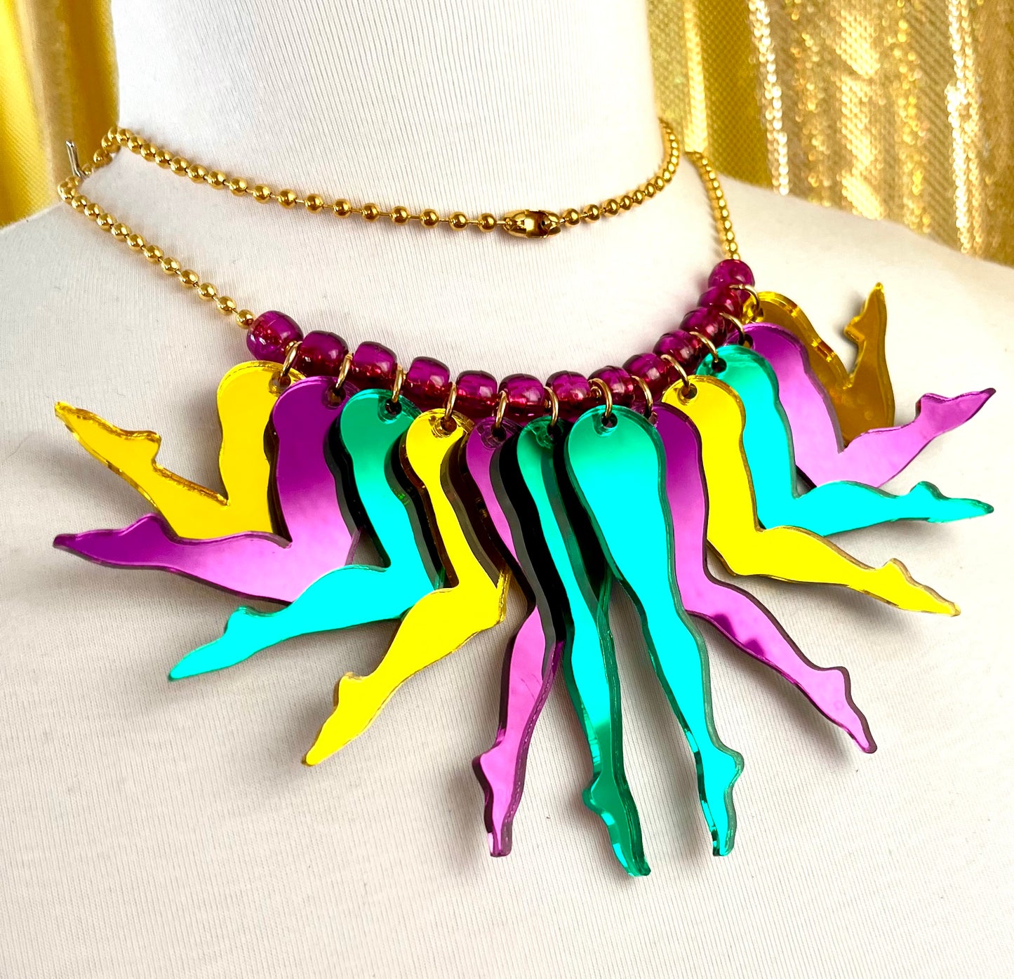 Strut Necklace in Carnival Mirror