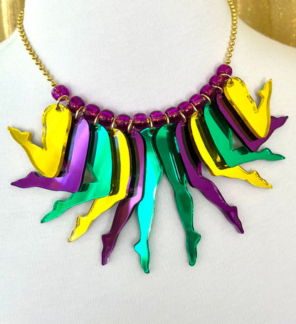 Strut Necklace in Carnival Mirror