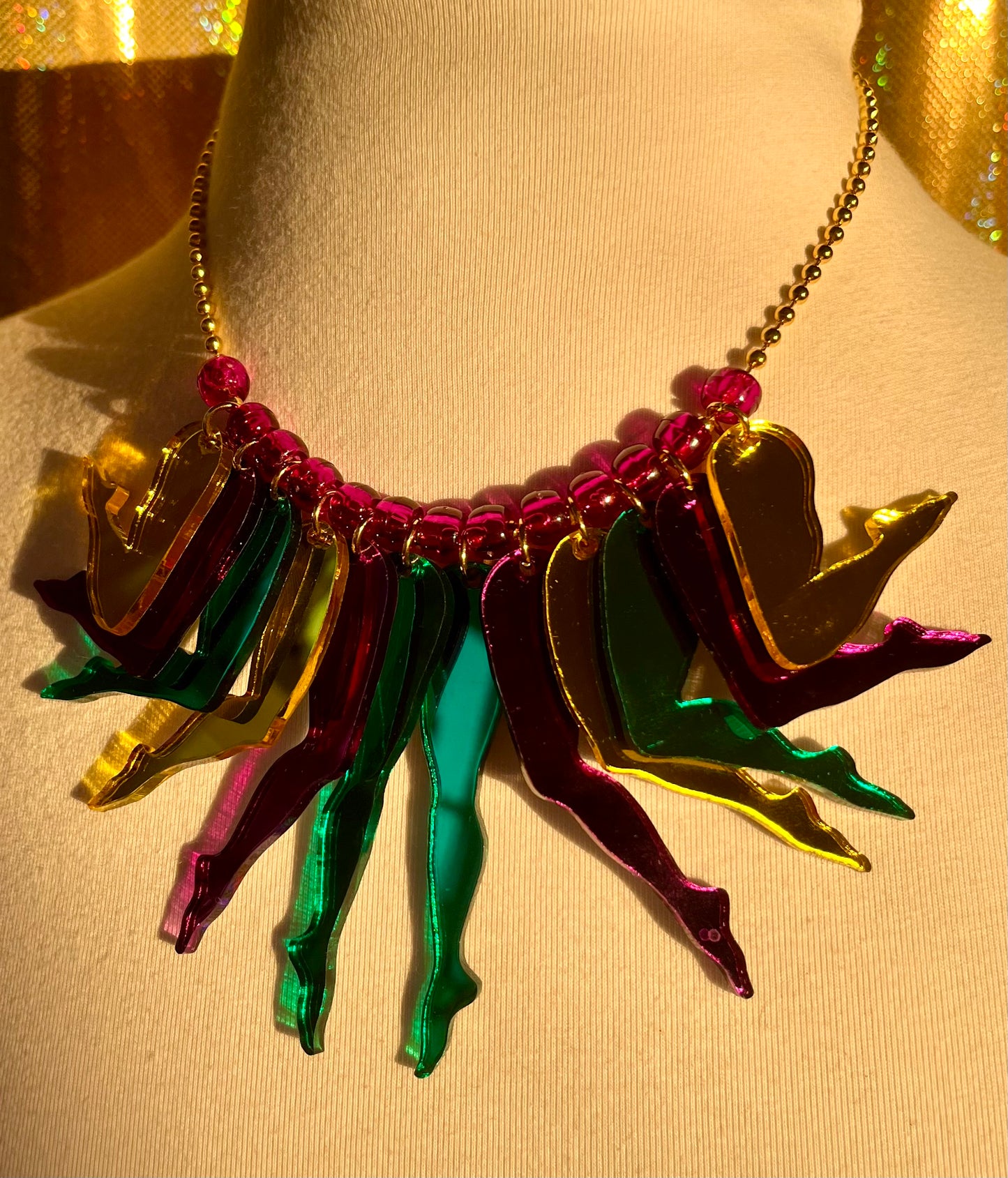 Strut Necklace in Carnival Mirror
