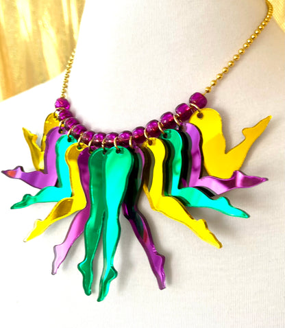 Strut Necklace in Carnival Mirror