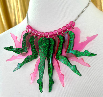 Strut Necklace (Wicked Pink & Green)